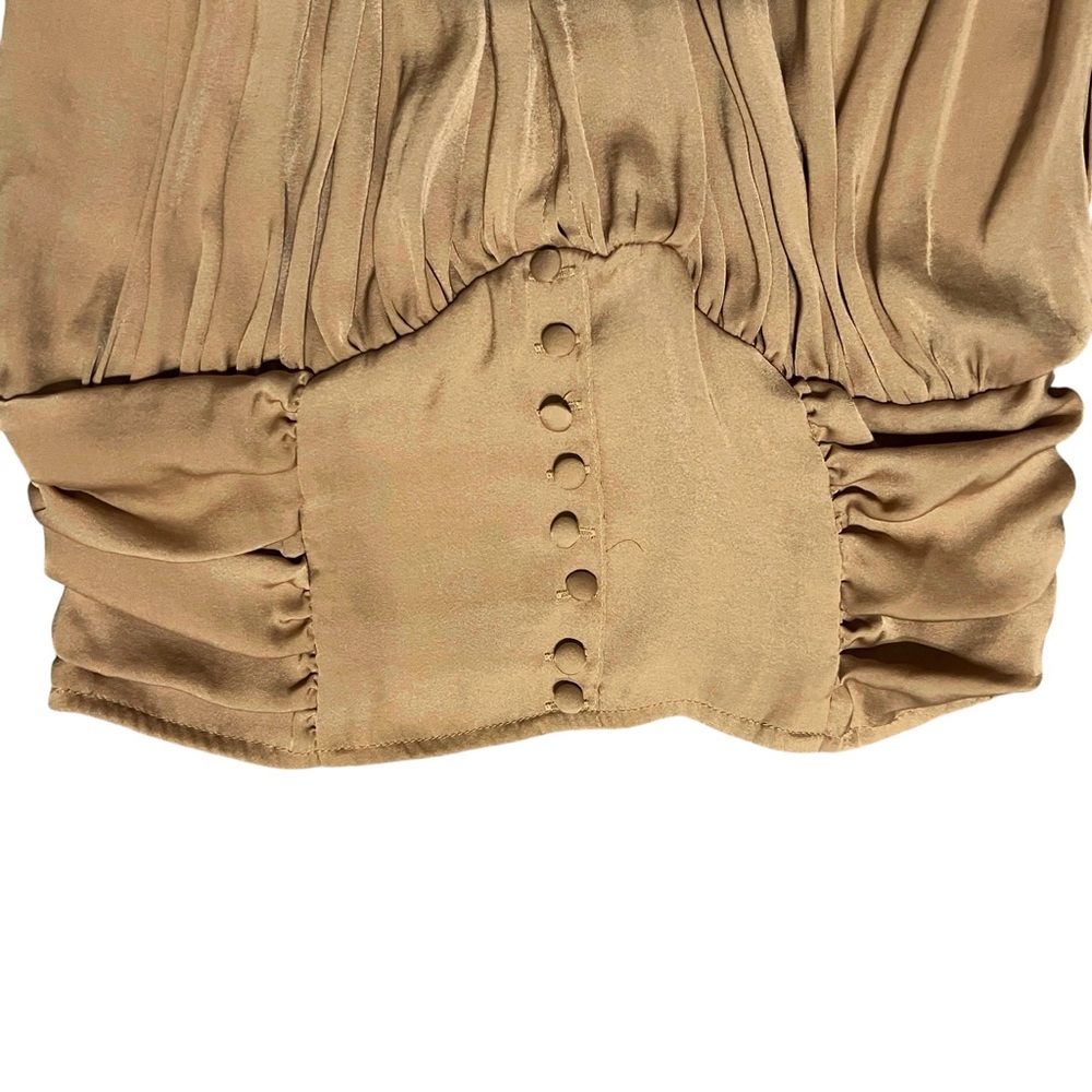 Free People Cinched Tan Button Tie Strap Camisole Size XS - Picture 3 of 5